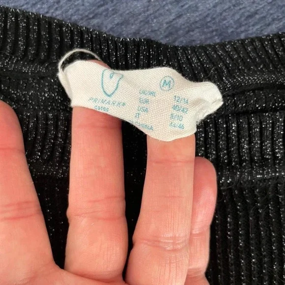 Black glittery rib knit top sweater vest by Primark size M - Picture 7 of 8